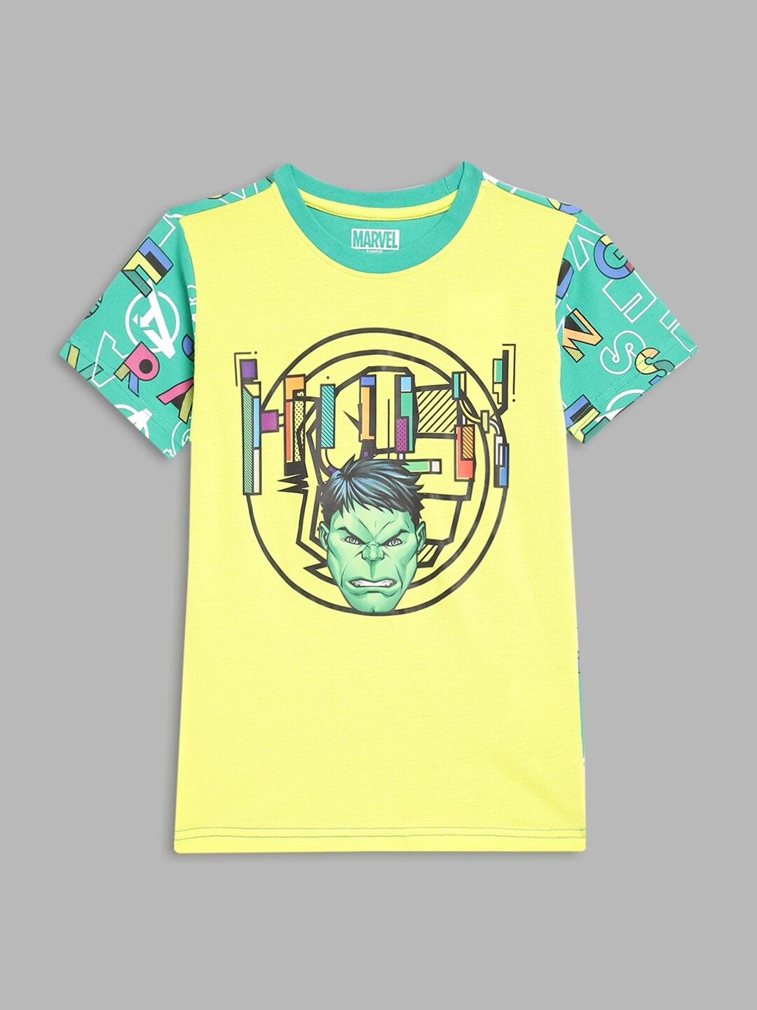 

Blue Giraffe Boys Multicoloured Hulk Printed T-shirt, Multi
