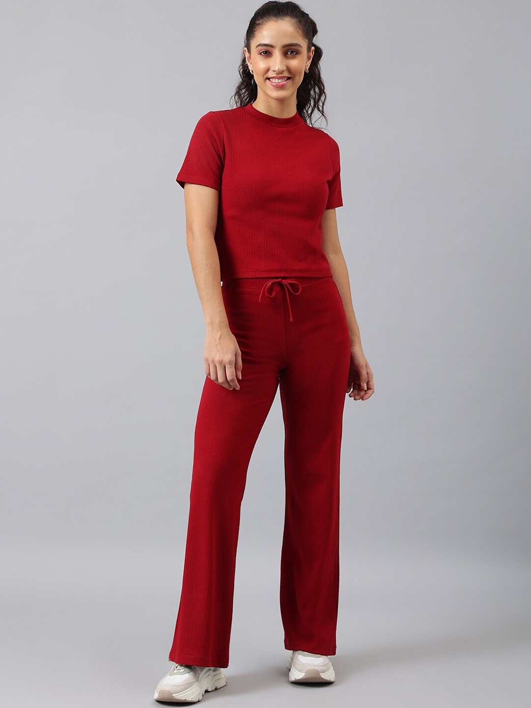 

FEMEA Women Red T-shirt with Trousers