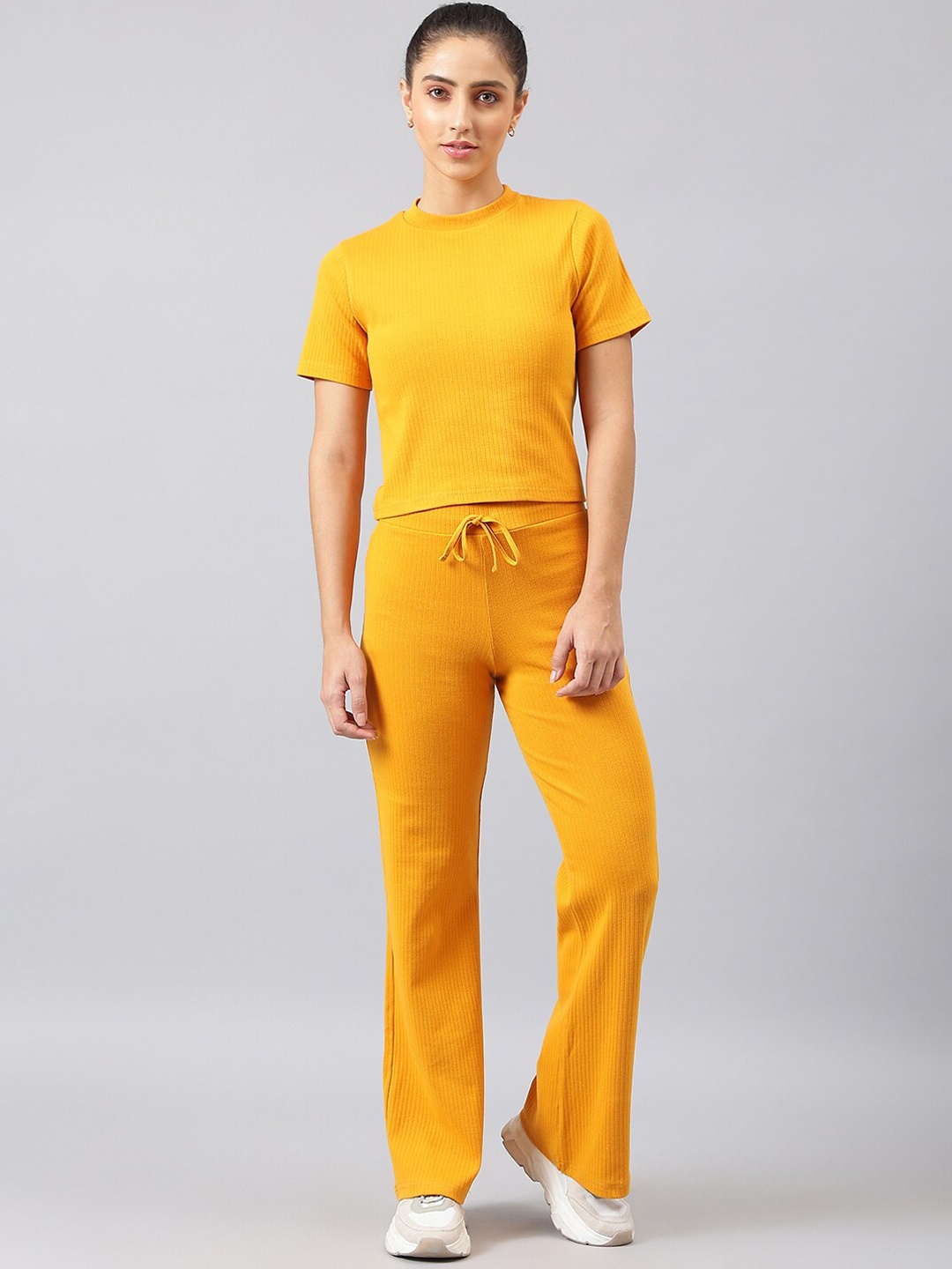 

FEMEA Women Yellow T-shirt with Trousers