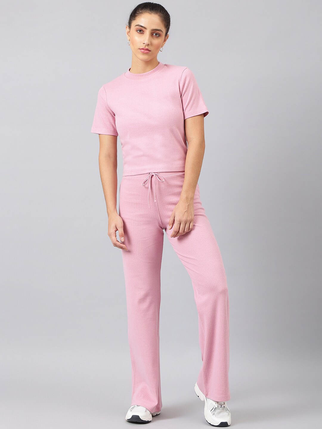 

FEMEA Women Pink T-shirt with Trousers