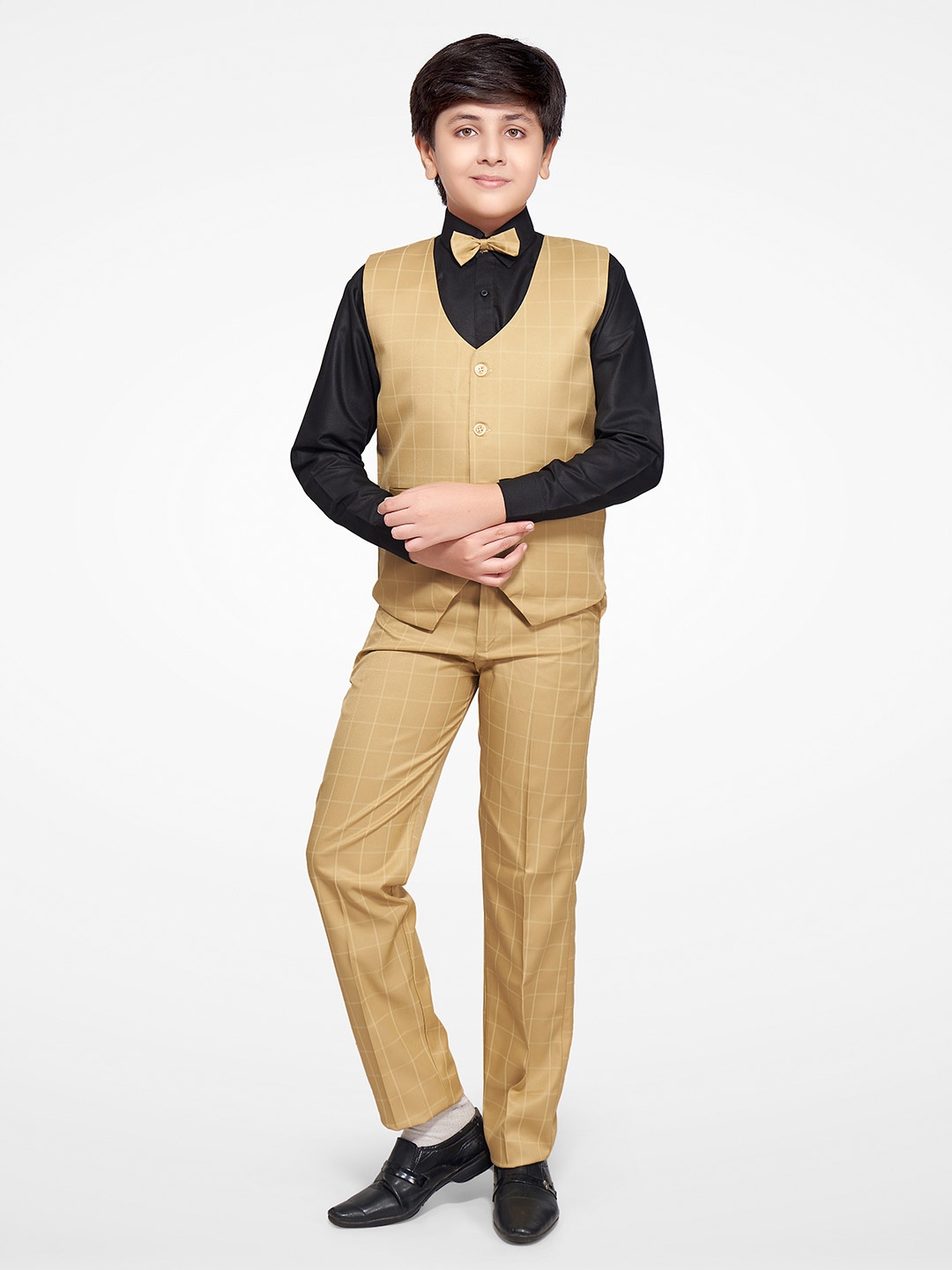 

Jeetethnics Boys Beige 3-Pieces Suit