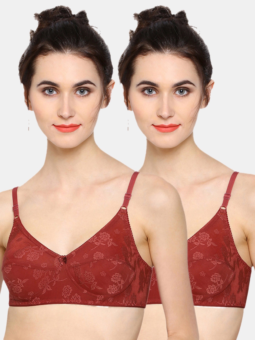 

Sonari Pack of 2 Coffee Brown Floral Bra