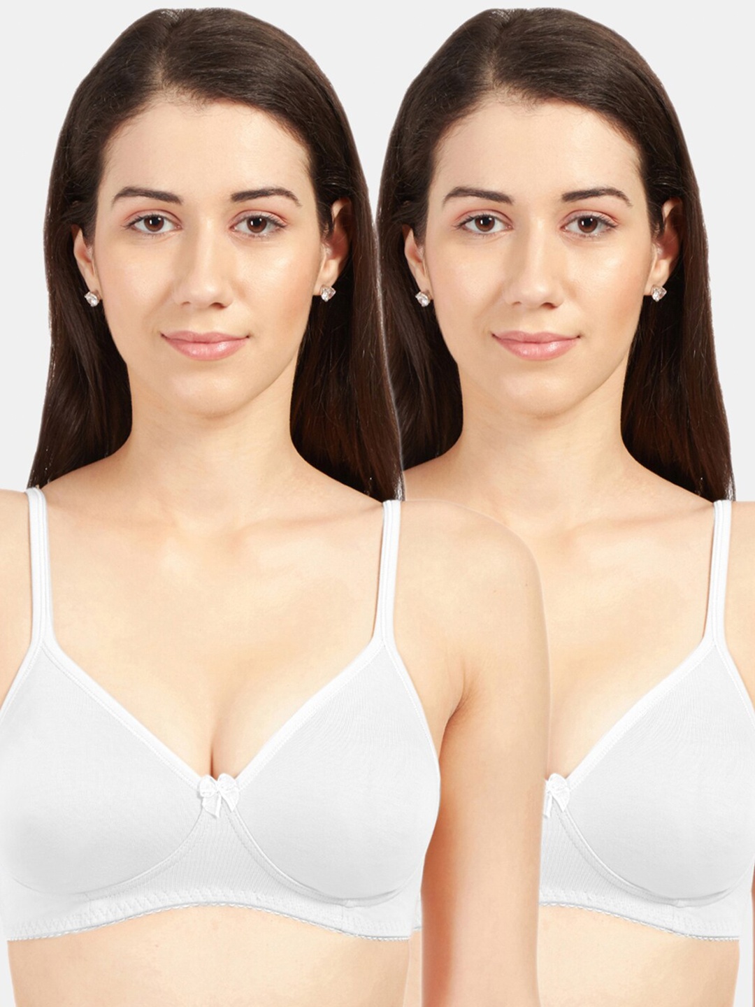

Sonari Pack of 2 White Solid T-shirt Bras