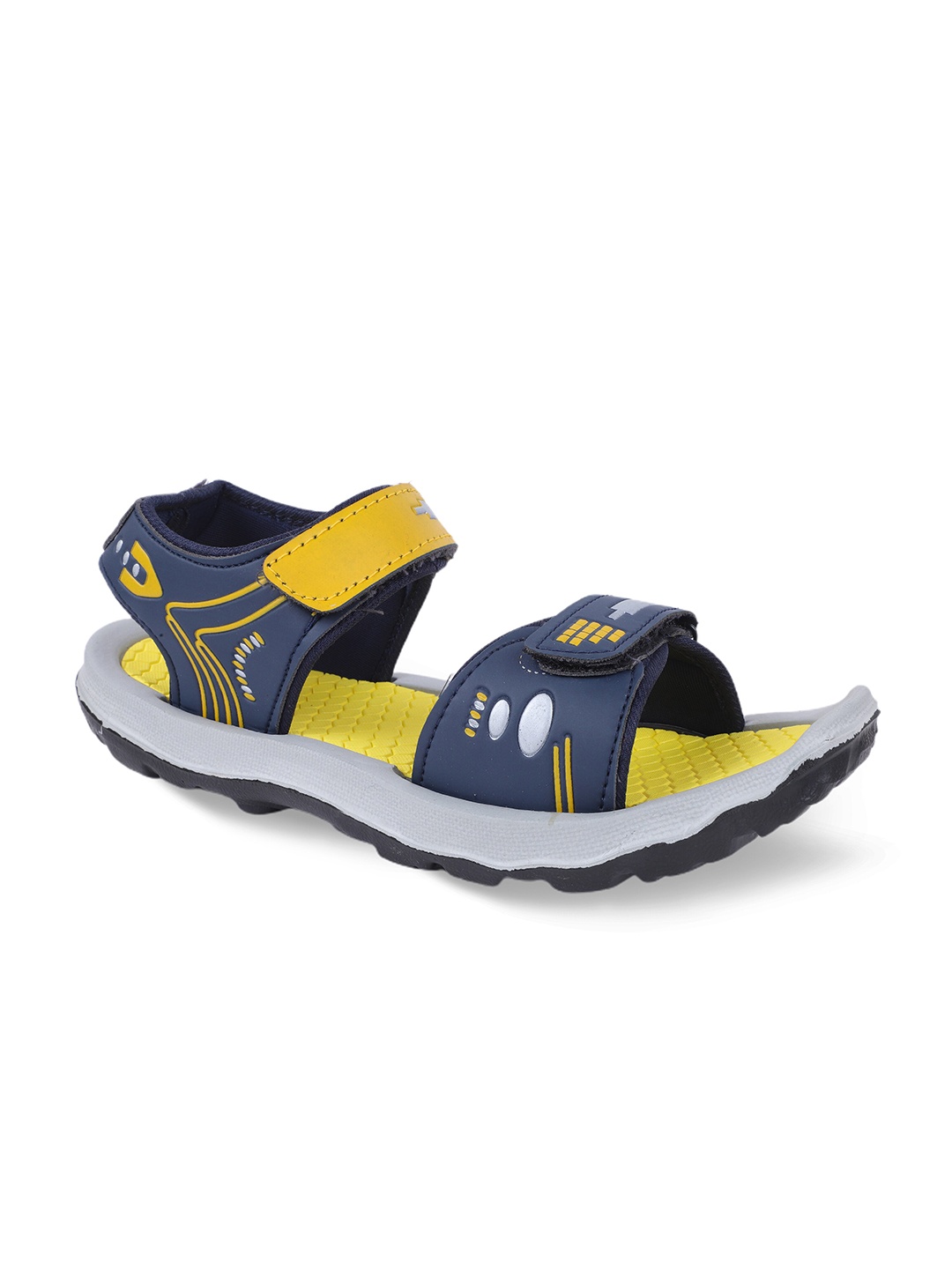 

FABBMATE Men Yellow and Navy Blue Sports Sandals