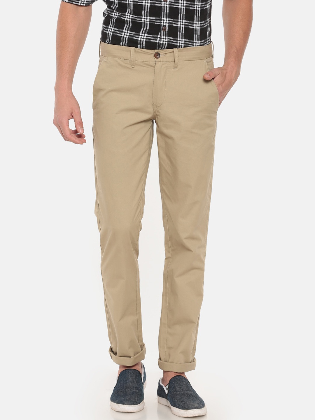 

t-base Men Beige Easy Wash Trousers