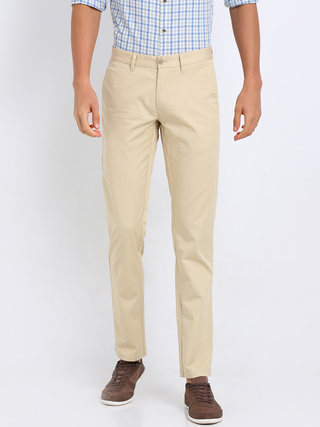 

t-base Men Brown Easy Wash Chinos Trousers