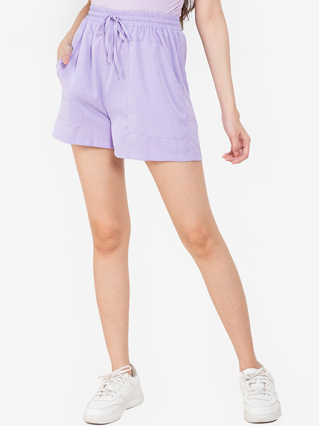 

ZALORA BASICS Women Purple High-Rise Shorts