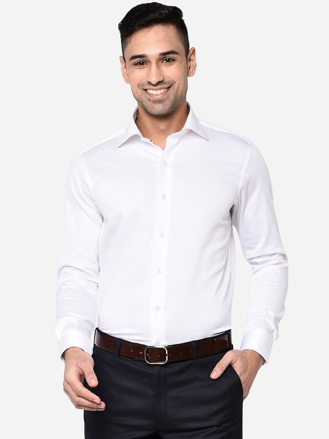 

WYRE Men White Slim Fit Pure Cotton Formal Shirt