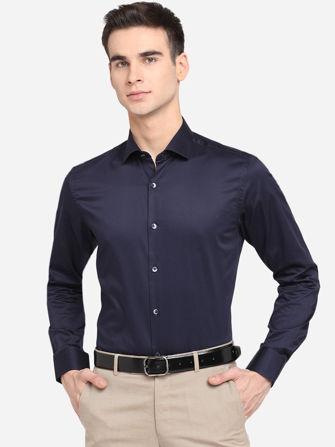 

WYRE Men Blue Slim Fit Pure Cotton Formal Shirt