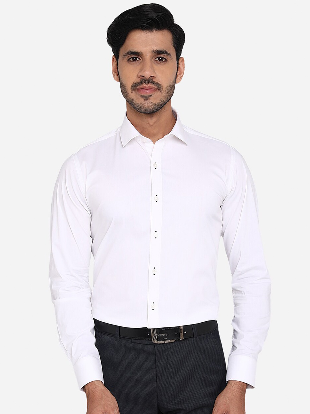 

WYRE Men White Slim Fit Pure Cotton Formal Shirt