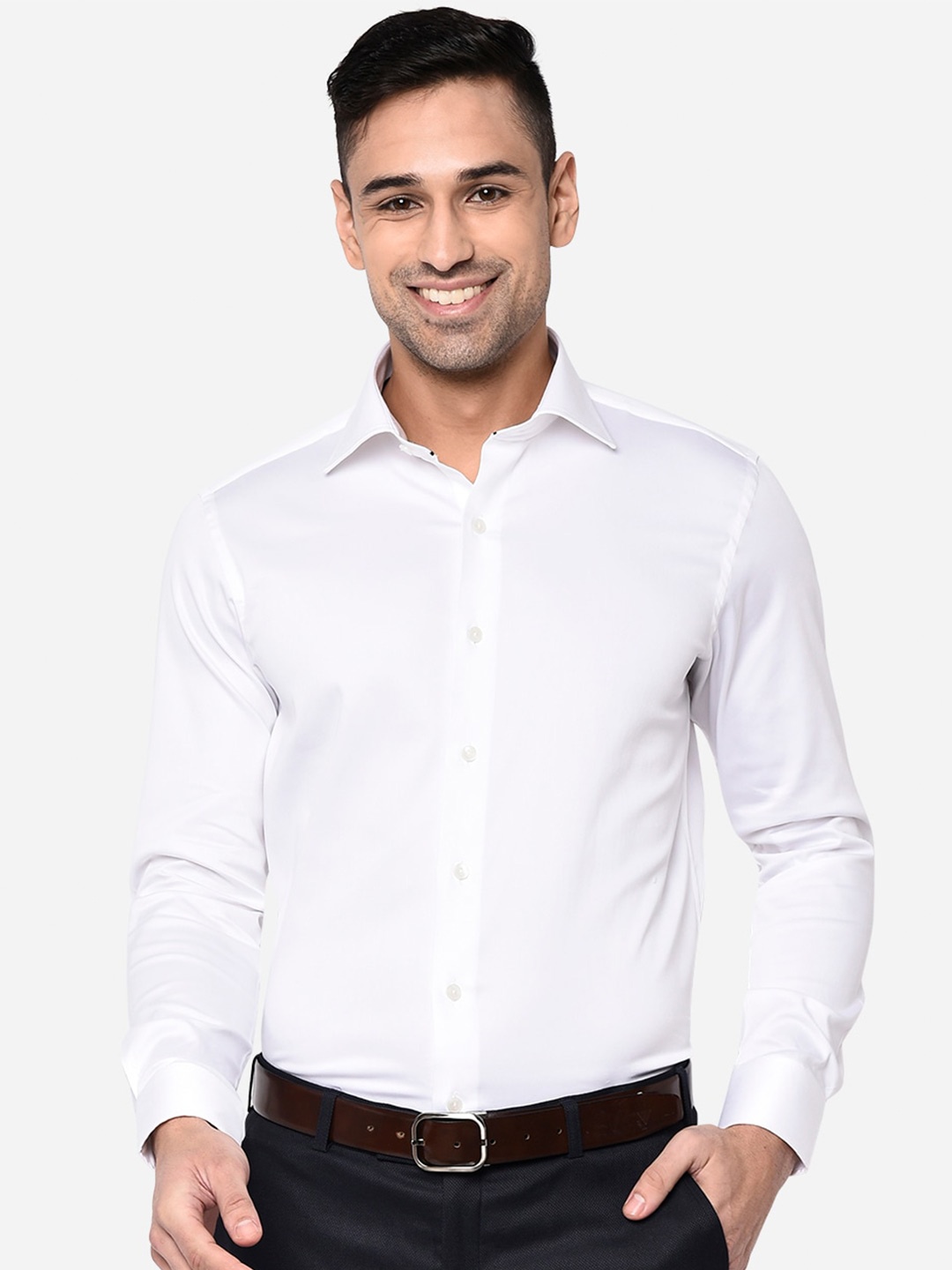 

WYRE Men White Slim Fit Pure Cotton Formal Shirt