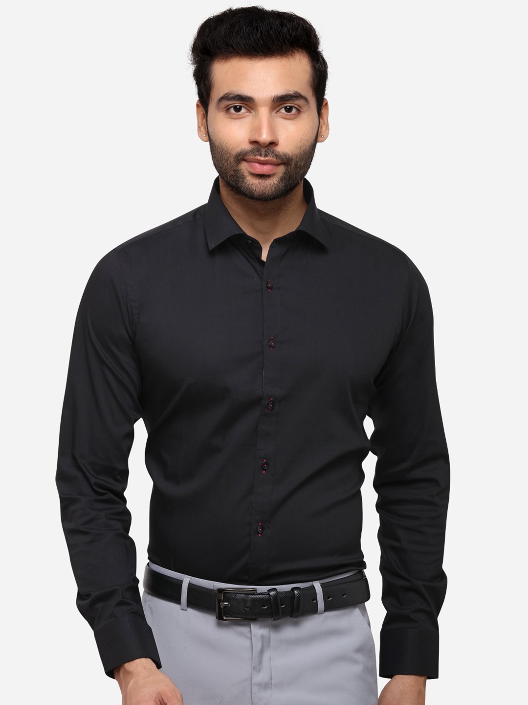 

WYRE Men Black Slim Fit Pure Cotton Formal Shirt