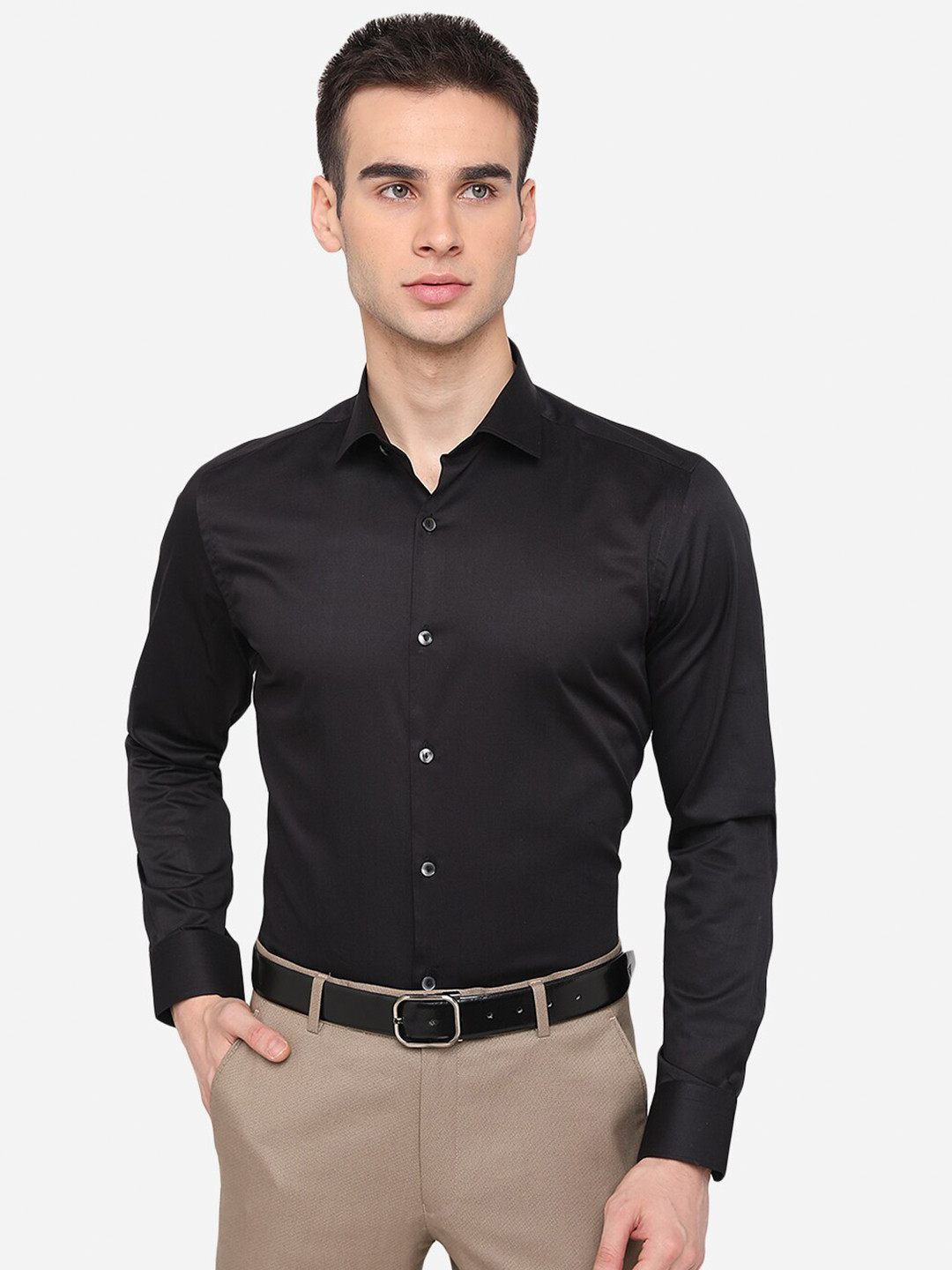 

WYRE Men Black Slim Fit Pure Cotton Formal Shirt