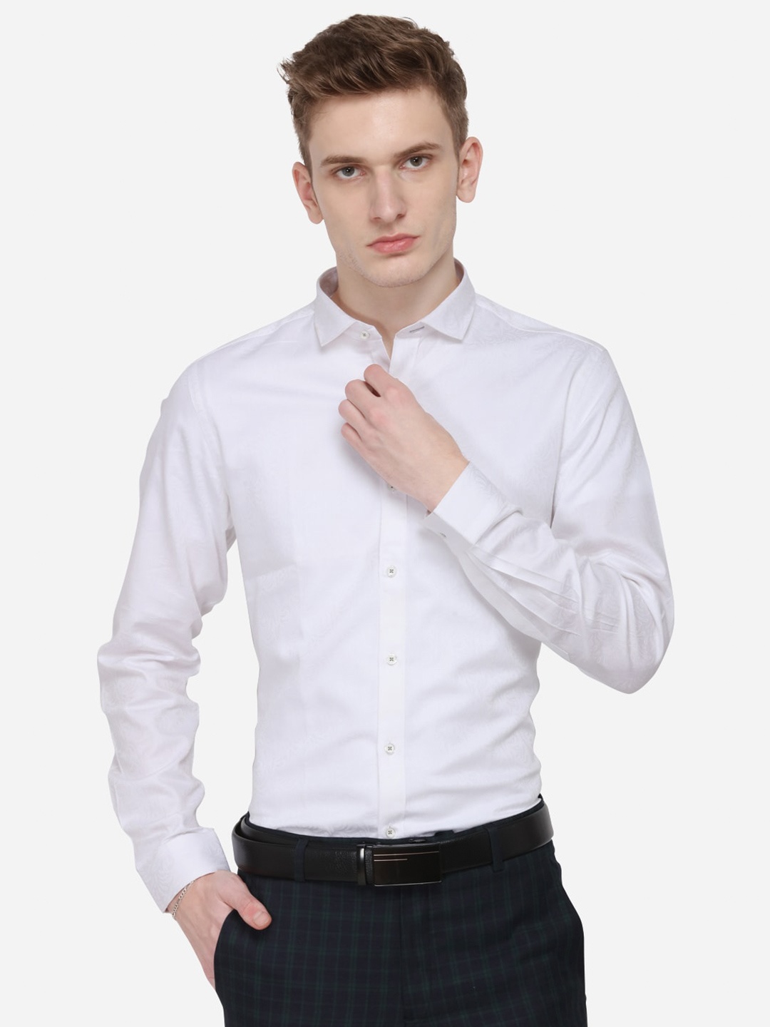 

WYRE Men White Slim Fit Formal Shirt
