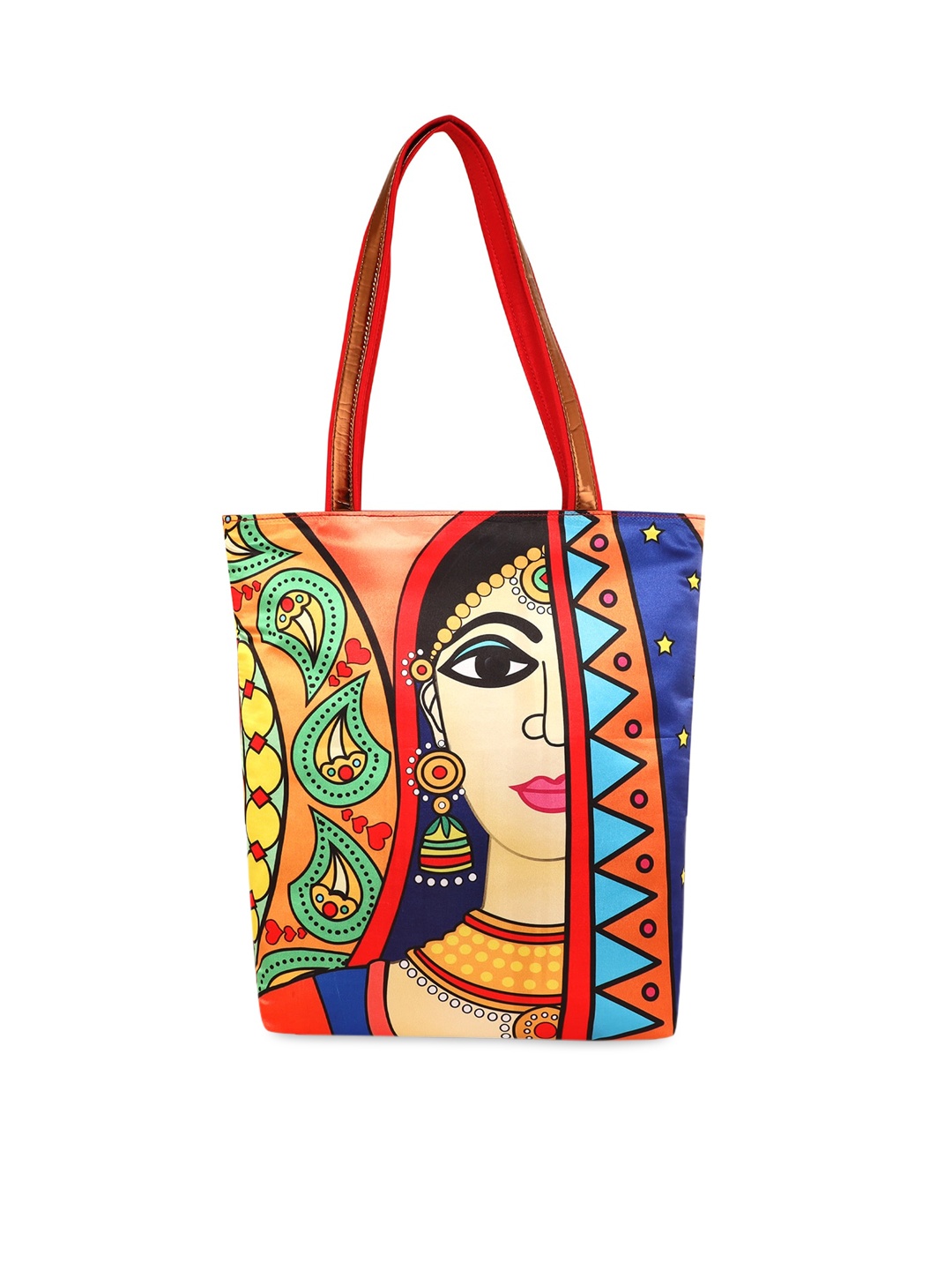 

Sabhyata Multicoloured Printed Shopper Handheld Bag, Multi