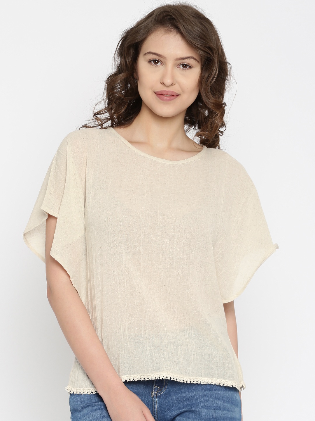 

AND Women Beige Solid Top