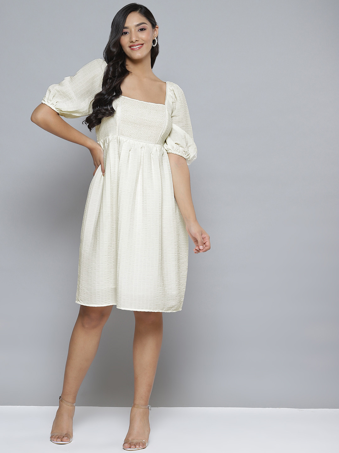 

Femella Off White Chiffon Dress