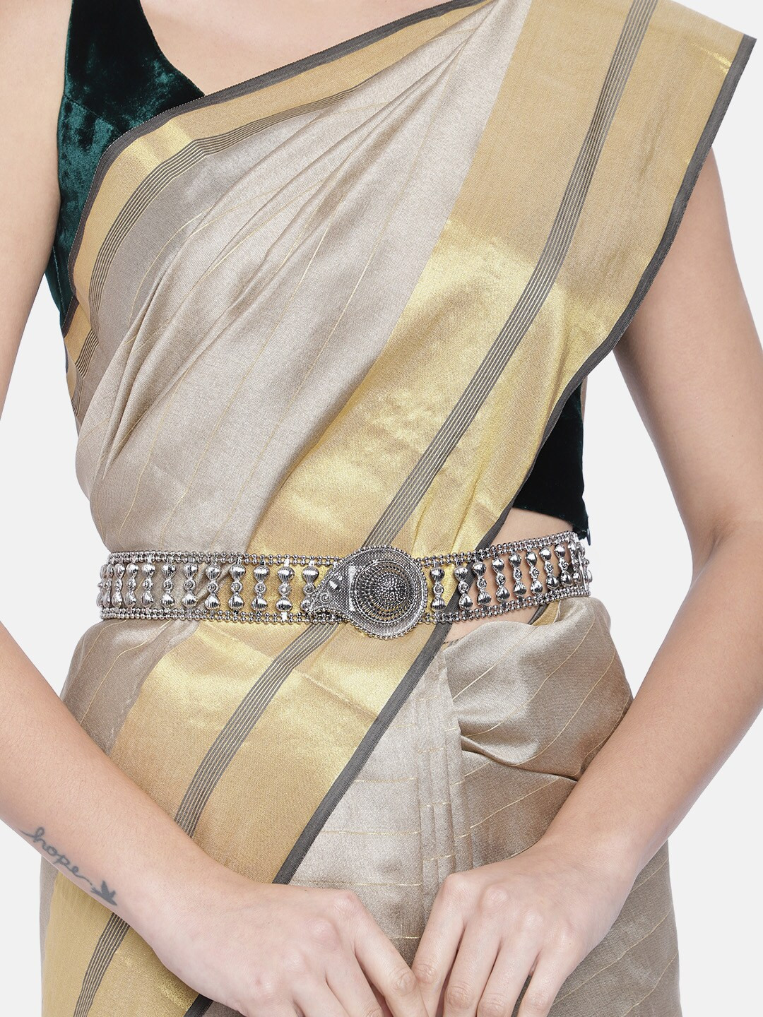 

I Jewels Silver-Plated Metal Adjustable Kamarband