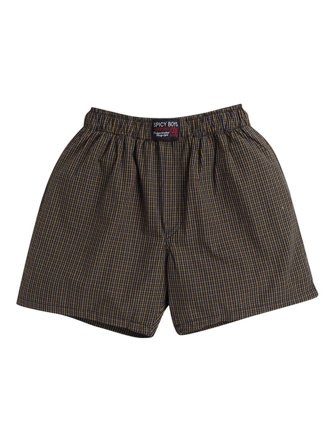 

Hopscotch Boys Olive Green Checked Boxers