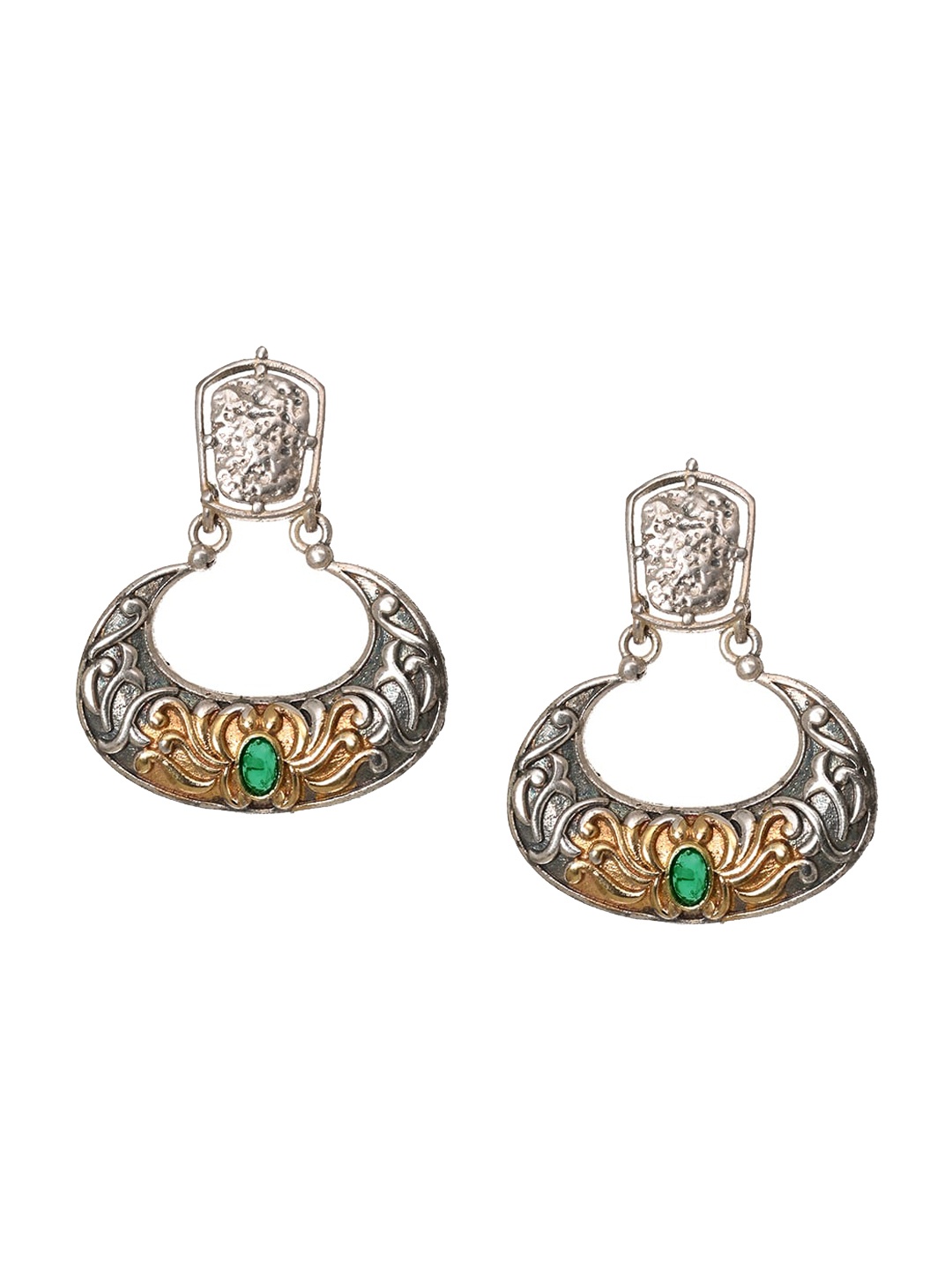 

INDYA Green Chandbalis Studs Earrings