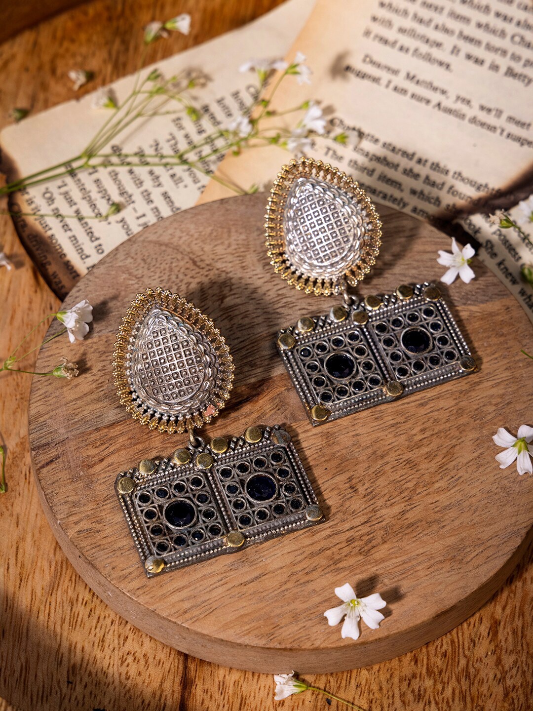 

INDYA Blue Contemporary Drop Earrings