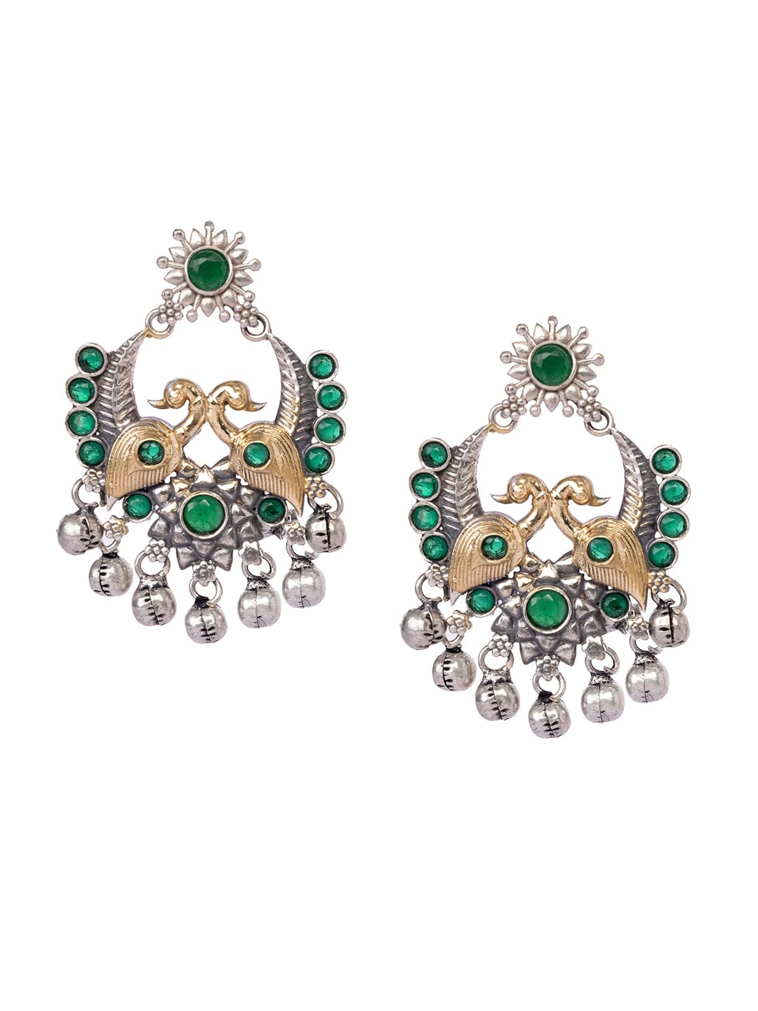 

INDYA Green Contemporary Drop Earrings