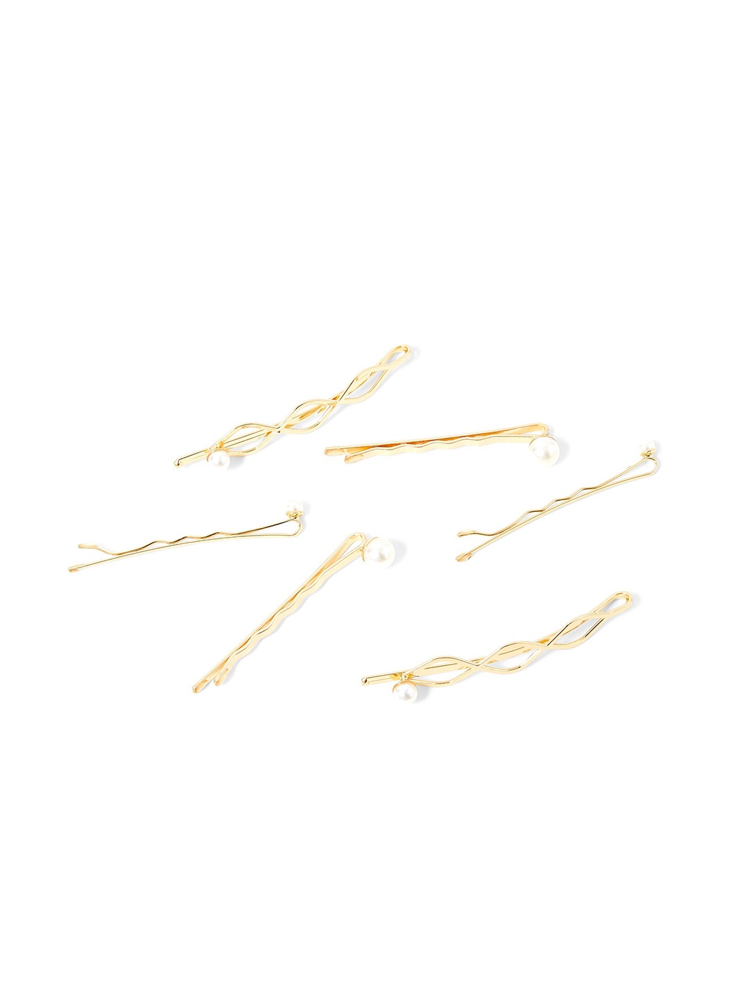 

Accessorize London Women Set of 6 Pearl End Mixed Slides Hair Clip, White
