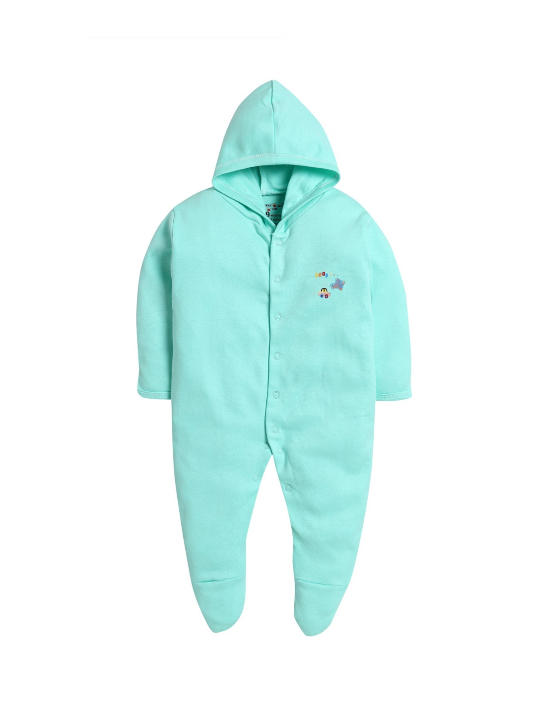 

Hopscotch Infant Boys Turquoise Blue Cotton Sleepsuit