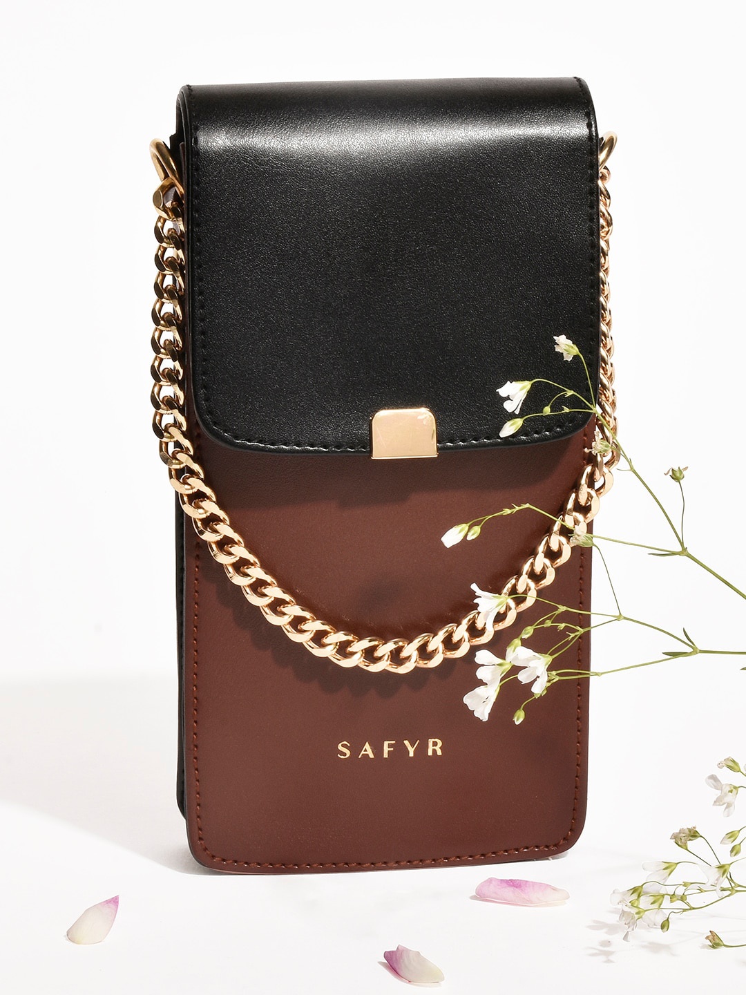 

SAFYR Brown Structured Sling Bag with Tasselled