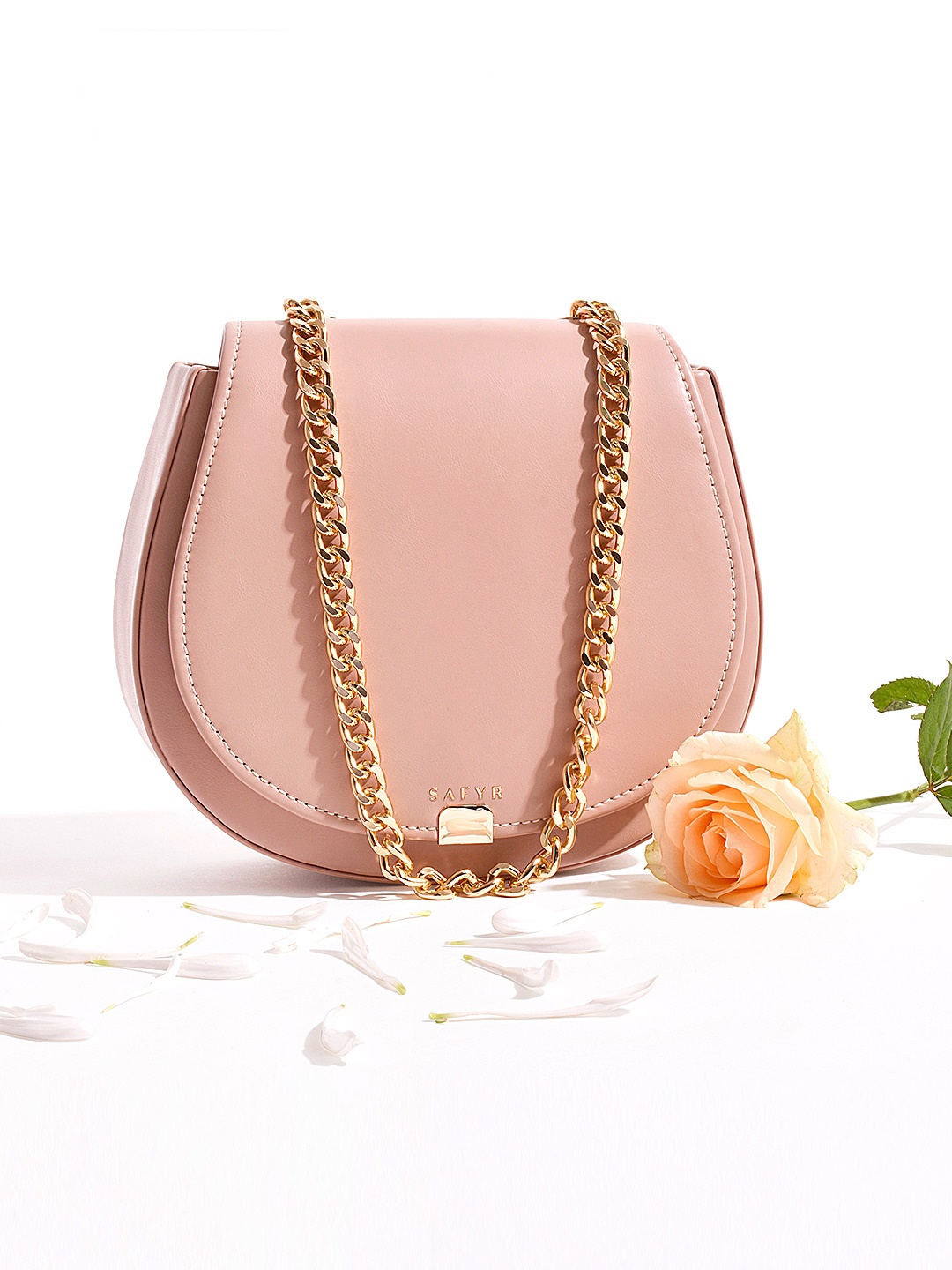 

SAFYR Pink Shopper Sling Bag with Bow Detail