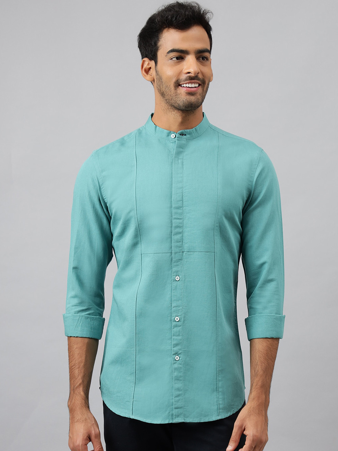 

MR BUTTON Men Blue Slim Fit Casual Shirt