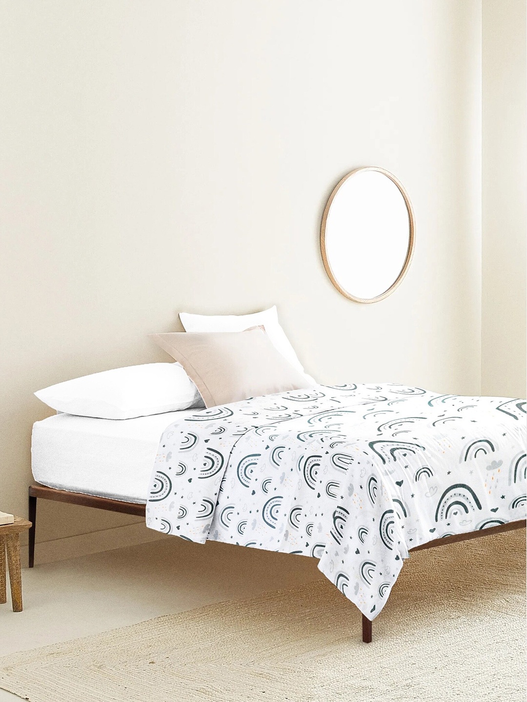 

THE BABY ATELIER Kids White Cloudy Skies Printed Single Bed Duvet Cover