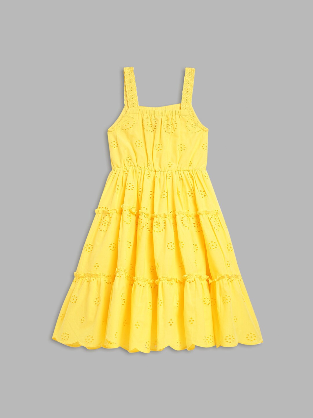 

Blue Giraffe Girls Sleeveless Yellow Fit & Flare Dress