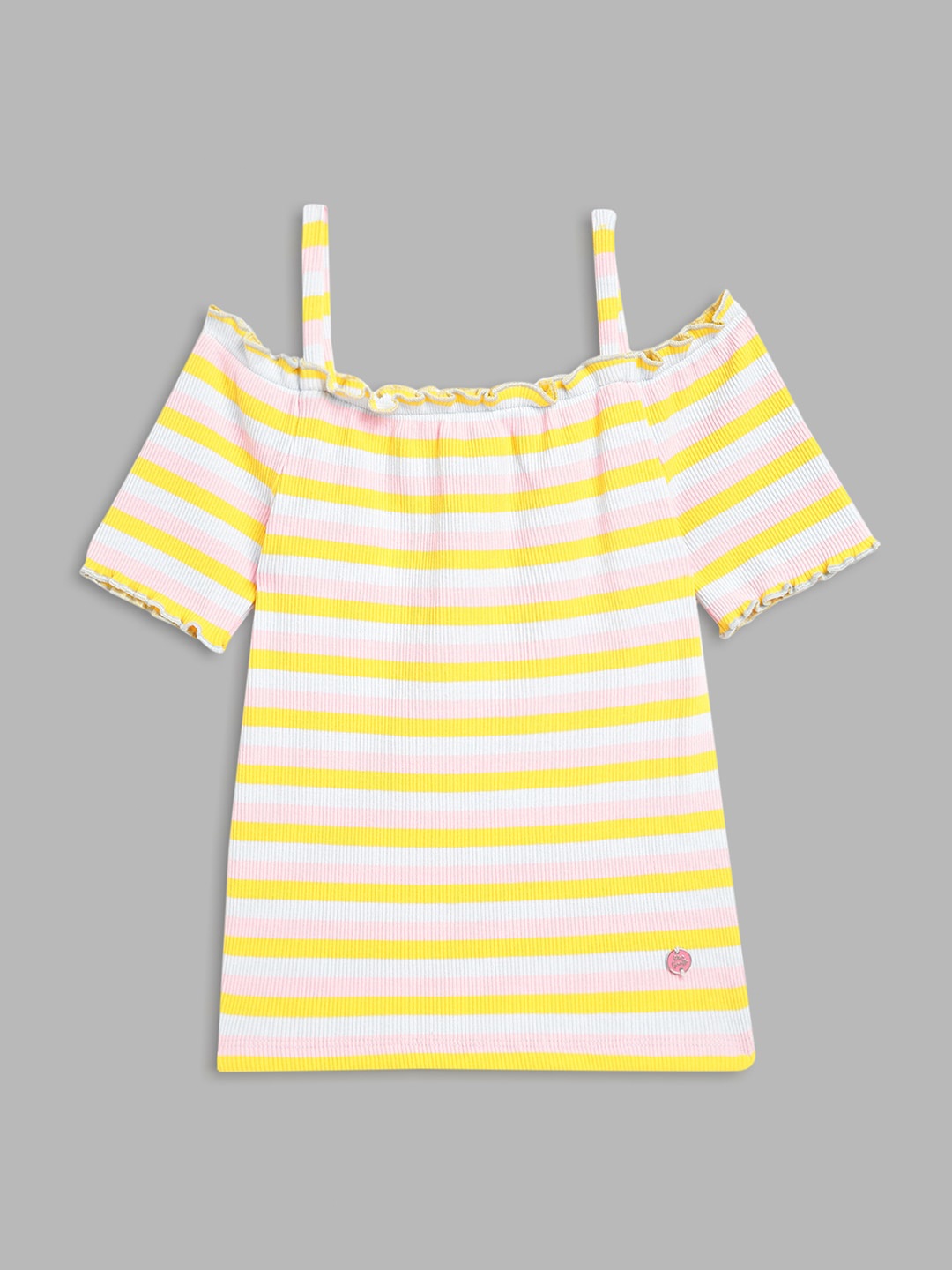 

Blue Giraffe Girls Multicoloured Striped T-shirt, Multi