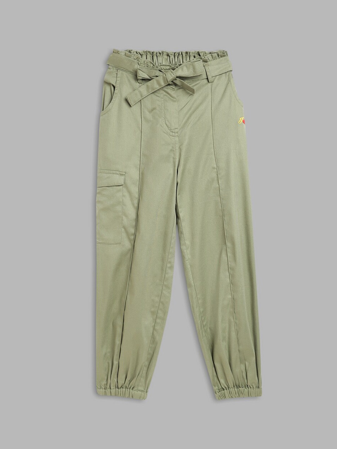 

Blue Giraffe Girls Olive Green Cotton Joggers Trousers