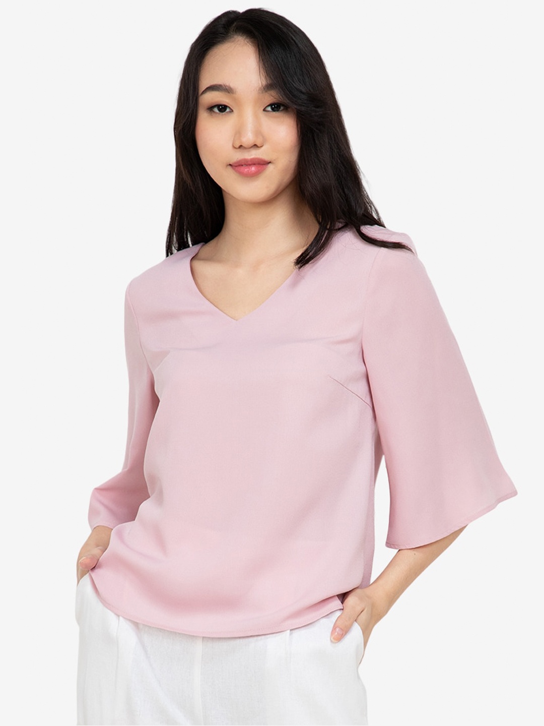 

ZALORA BASICS Women Pink Solid Top
