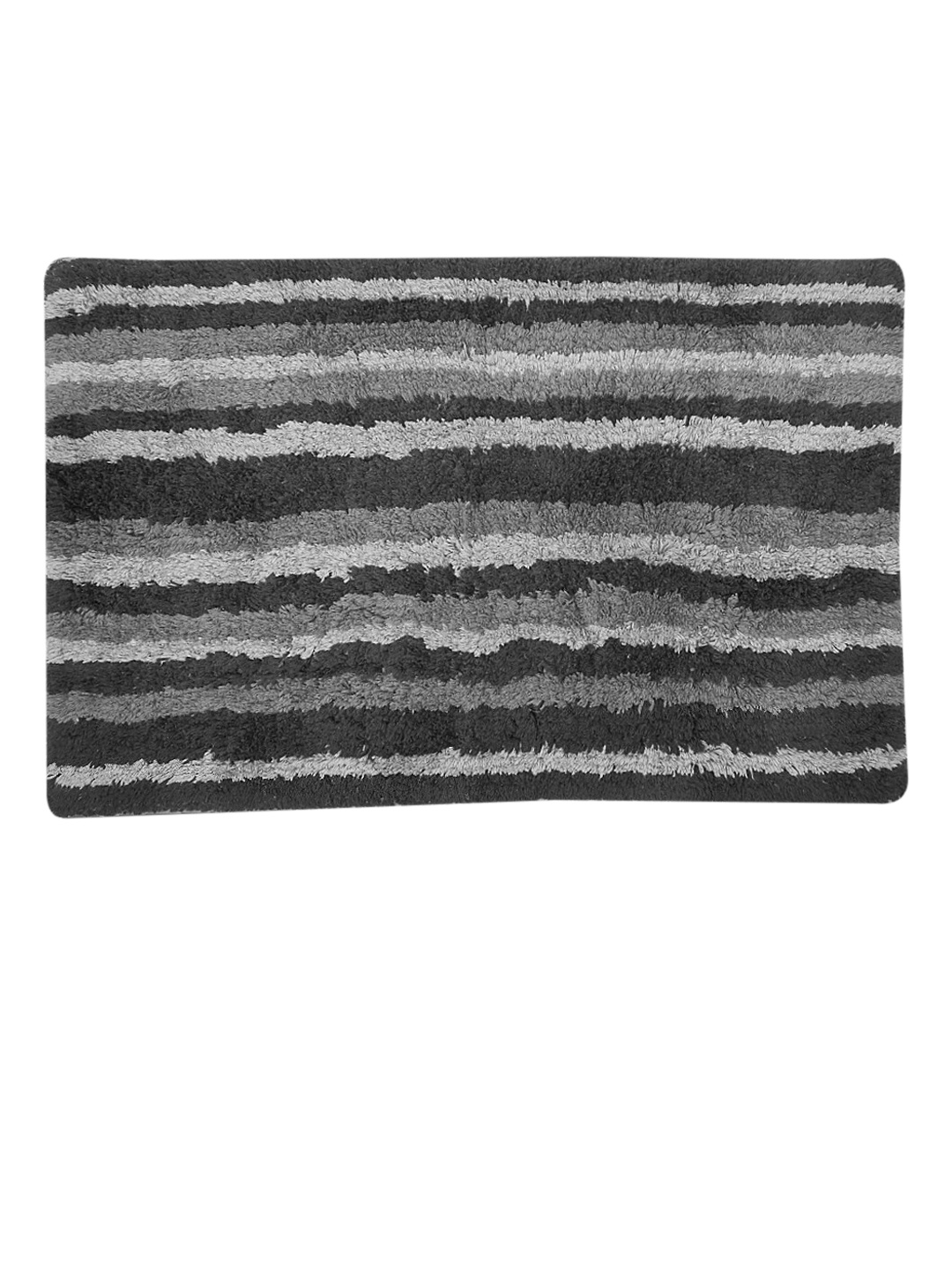 

Living scapes by Pantaloons Grey Striped Pure Cotton 1600 GSM Bath Rugs