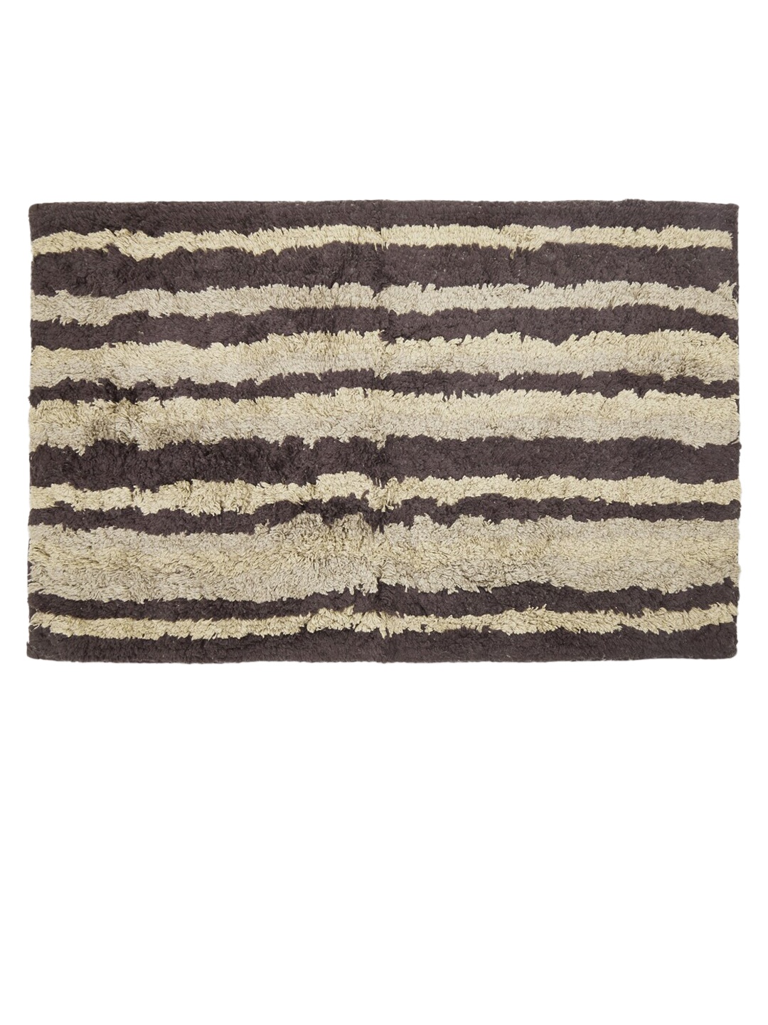 

Living scapes by Pantaloons Brown & Beige Striped Pure Cotton 1600 GSM Bath Rugs
