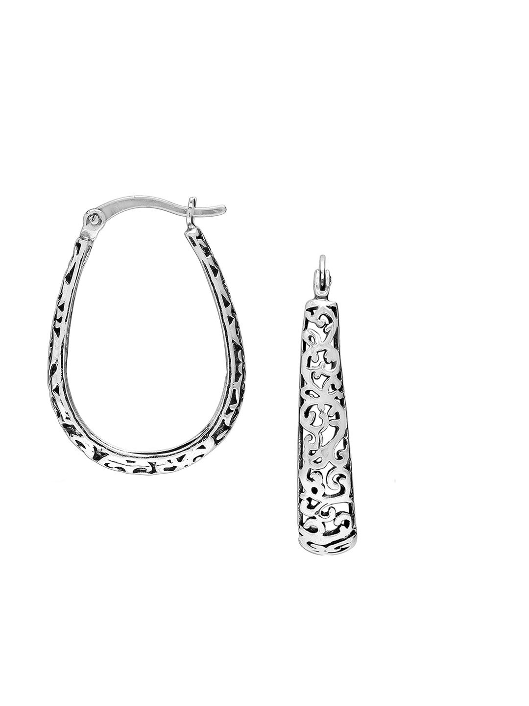 

LeCalla Silver-Toned Contemporary Hoop Earrings