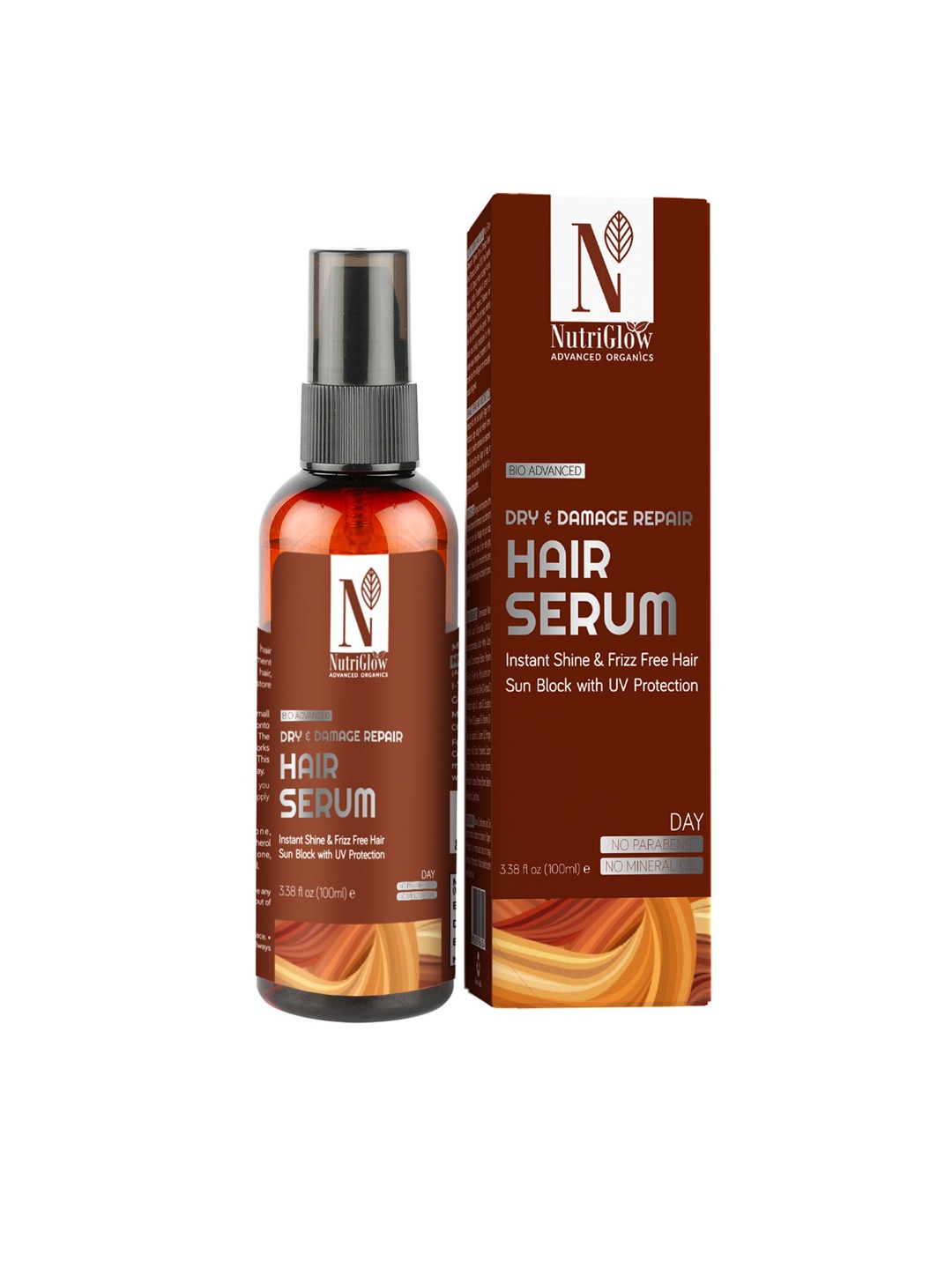 

Nutriglow Advanced Organics Dry & Damage Hair Repair Serum - 100ml, Brown