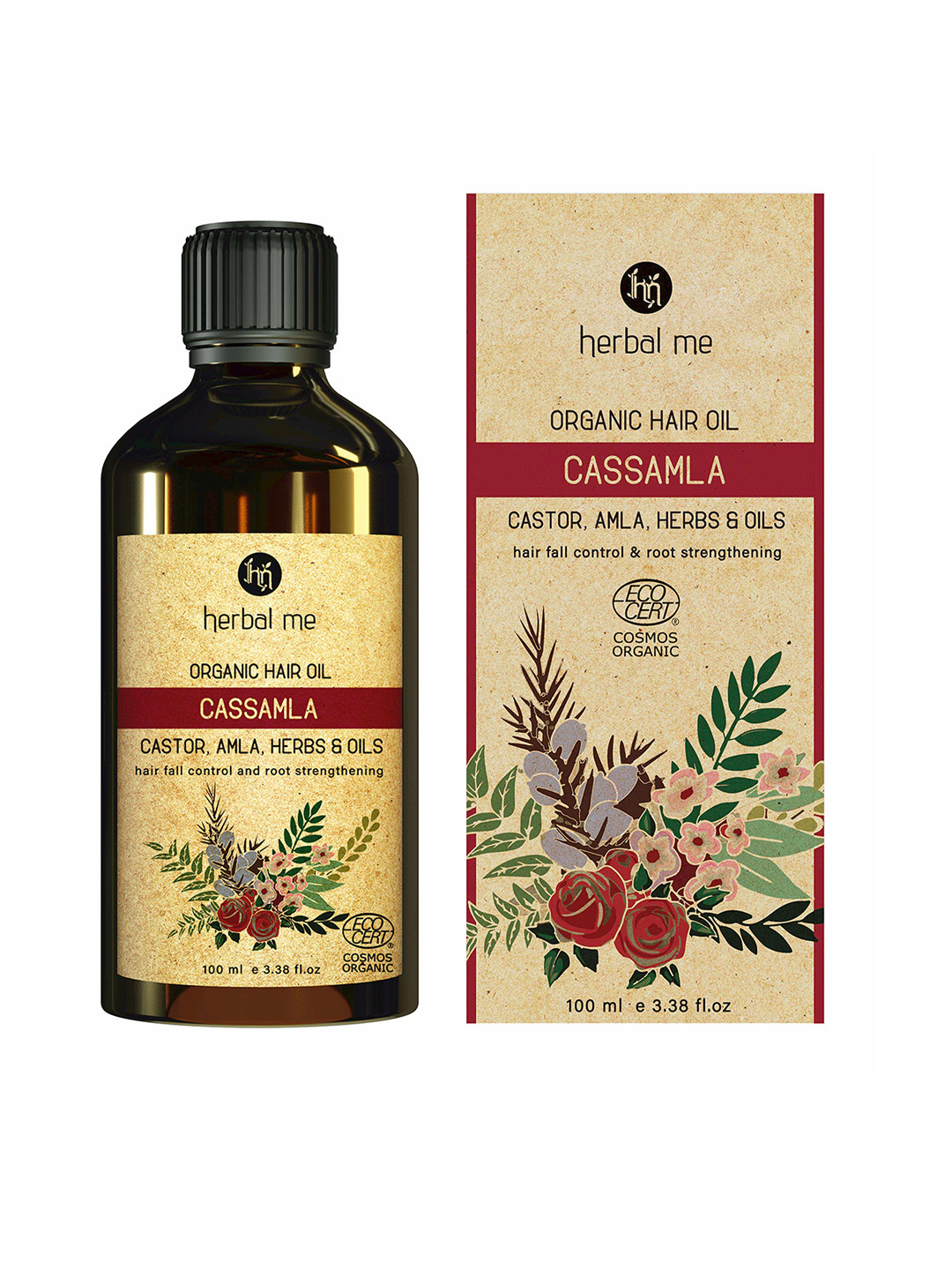 

HERBAL ME Cassamla Organic Hair Oil for Hairfall Control - 100ml, Brown