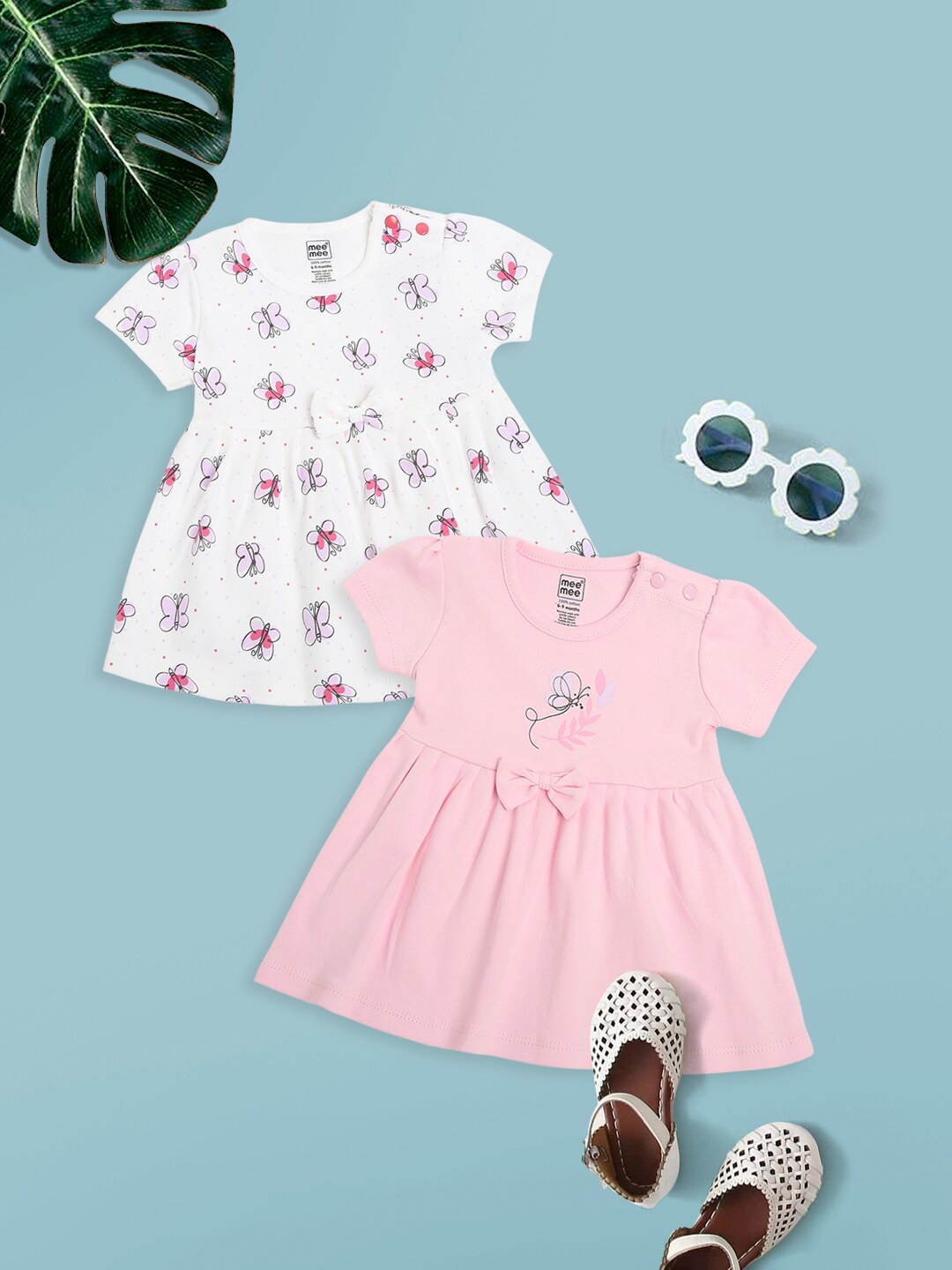

MeeMee White & Pink Set Of 2 Dress