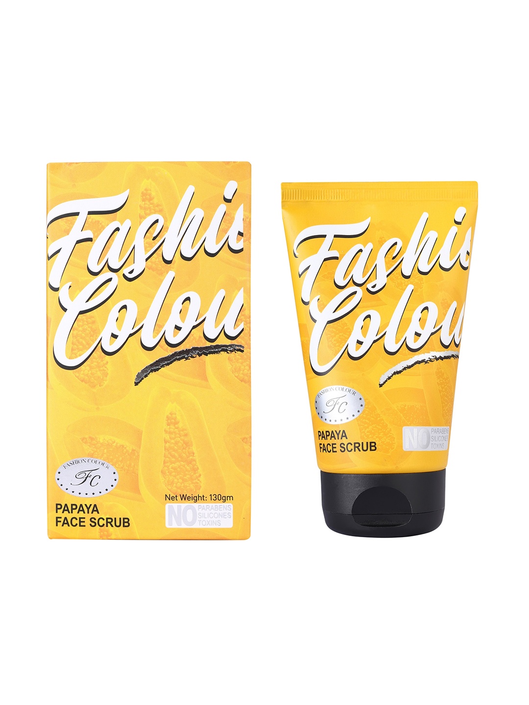 

Fashion Colour Papaya Face Scrub - Remove Unwanted Toxins - 130g, Yellow
