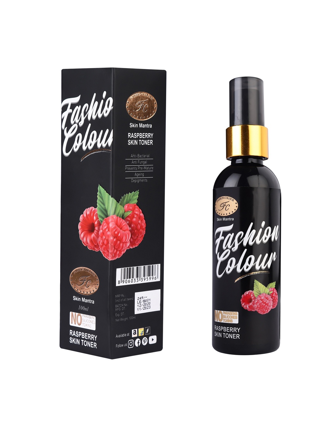 

Fashion Colour Raspberry Skin Toner - 100ml, Black