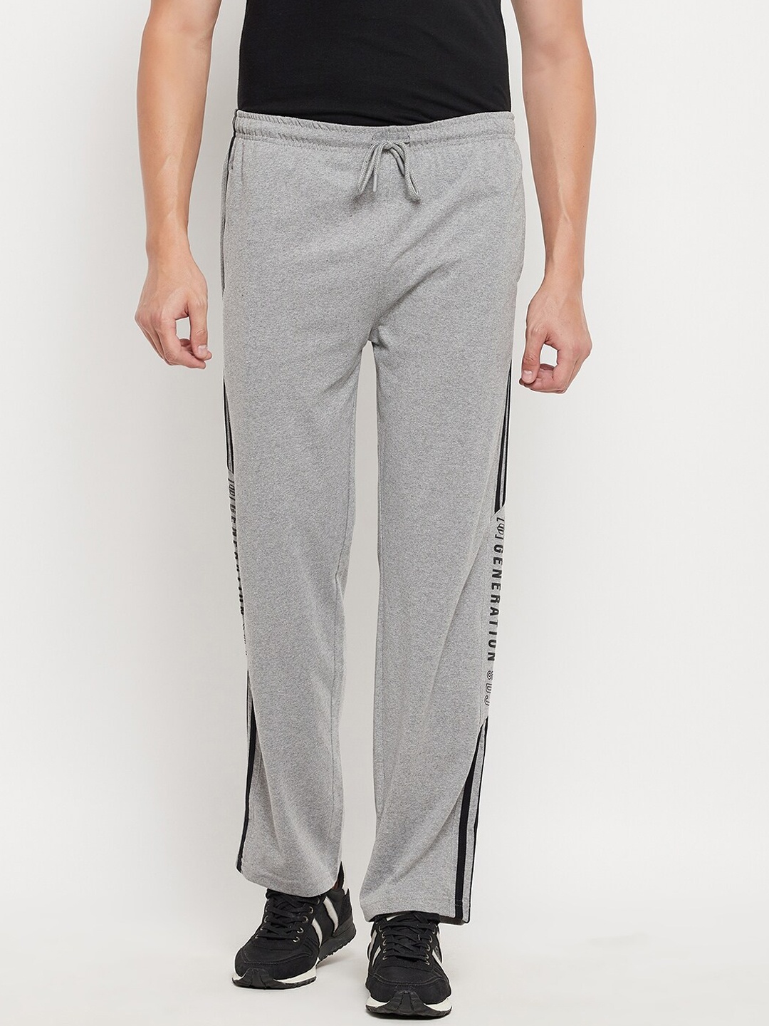 

Duke Men Grey Melange Solid Cotton Track Pant