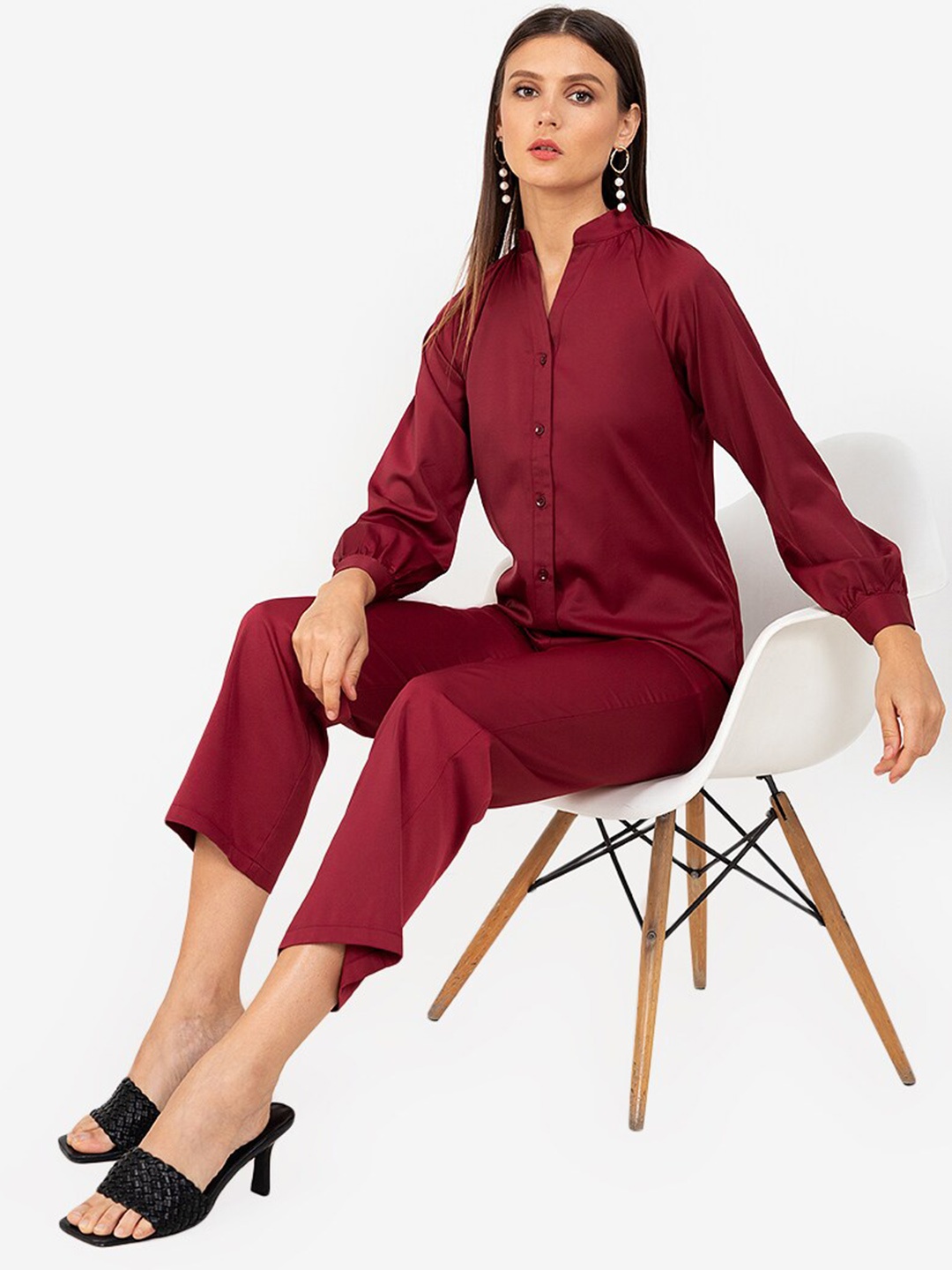 

ZALORA WORK Women Red Regular Fit Solid Casual Shirt
