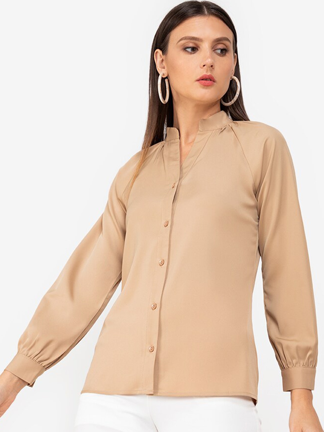 

ZALORA WORK Women Beige Solid Casual Shirt