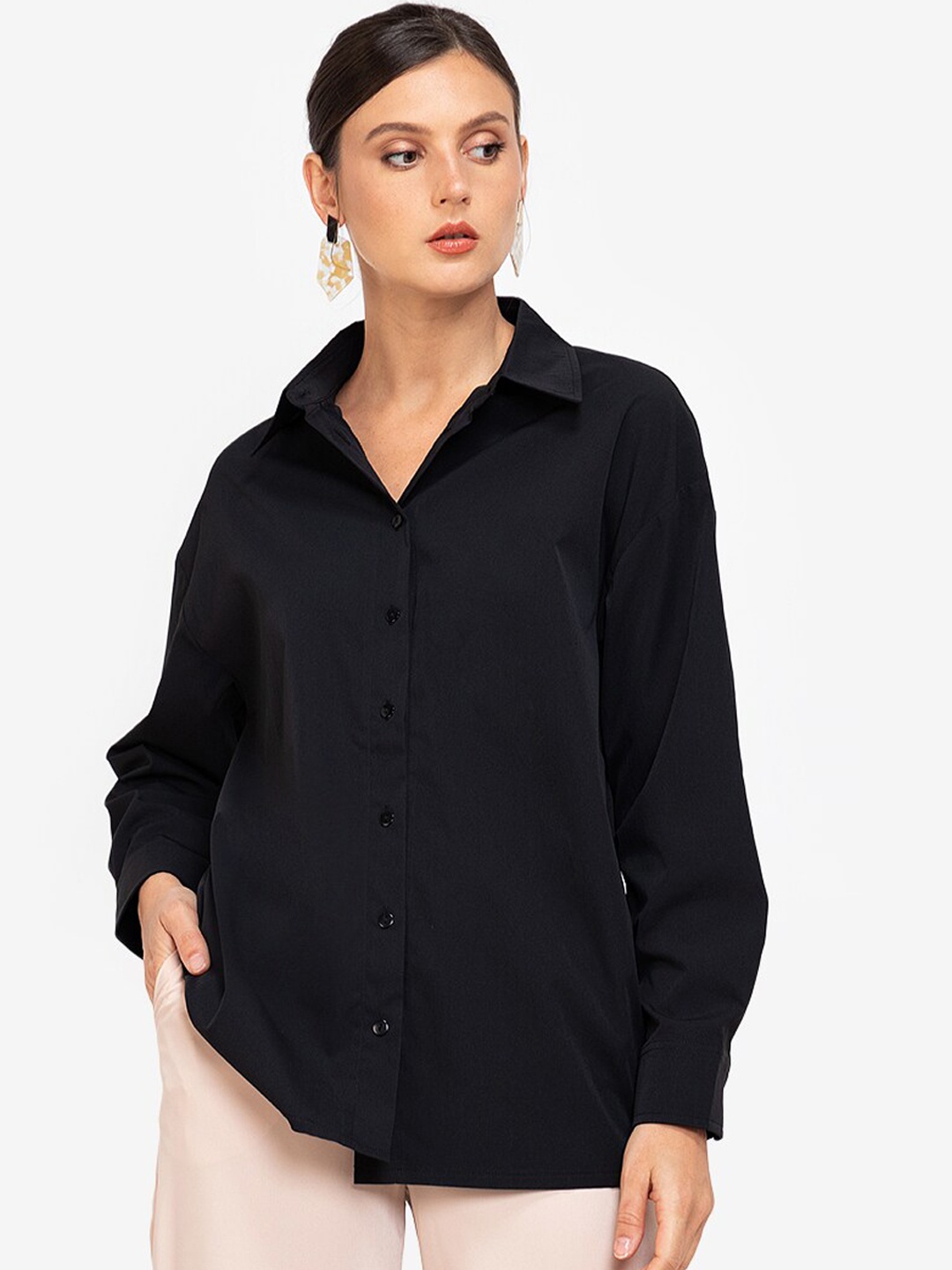 

ZALORA WORK Women Black Casual Shirt