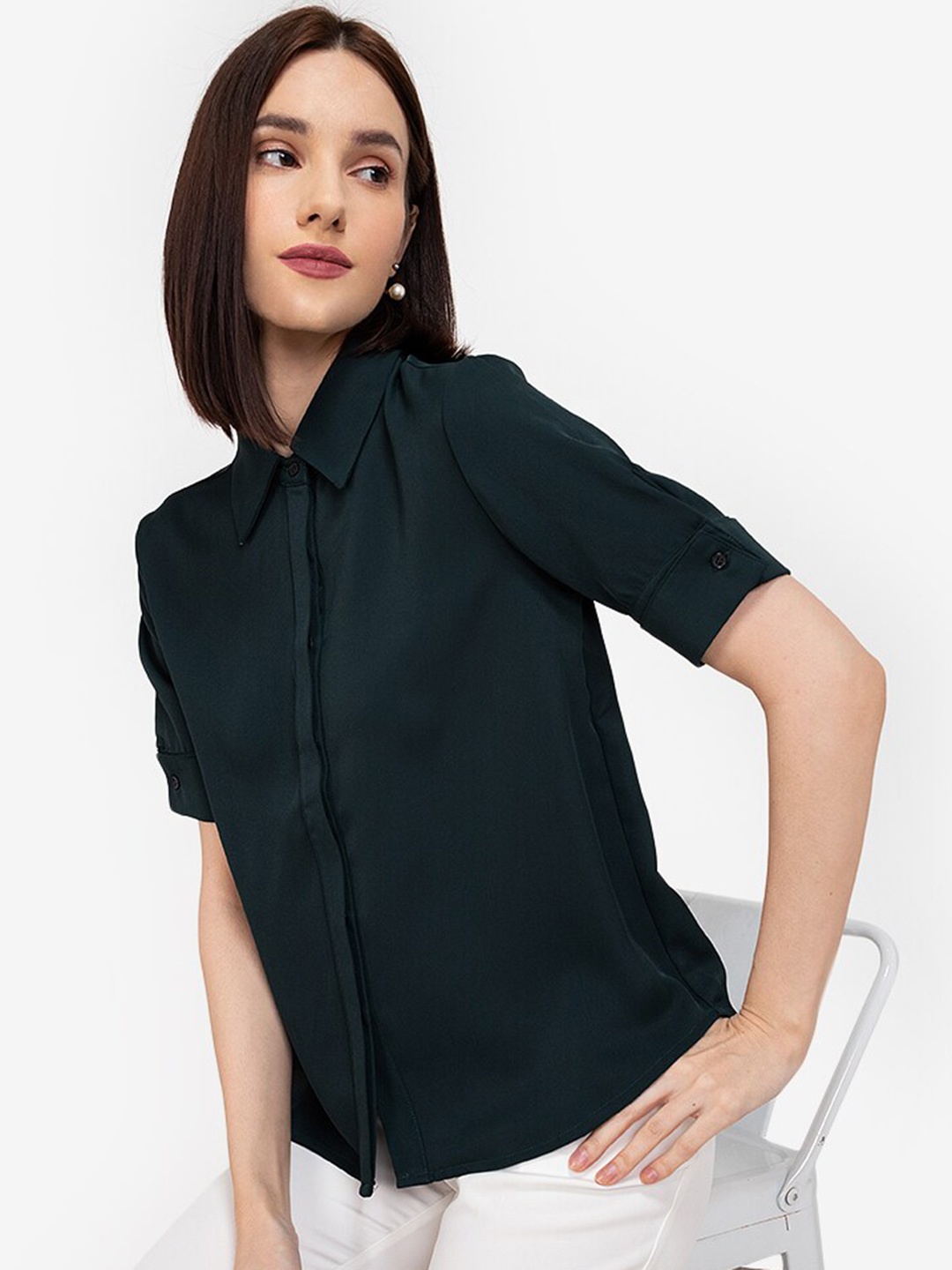 

ZALORA WORK Women Green Casual Shirt