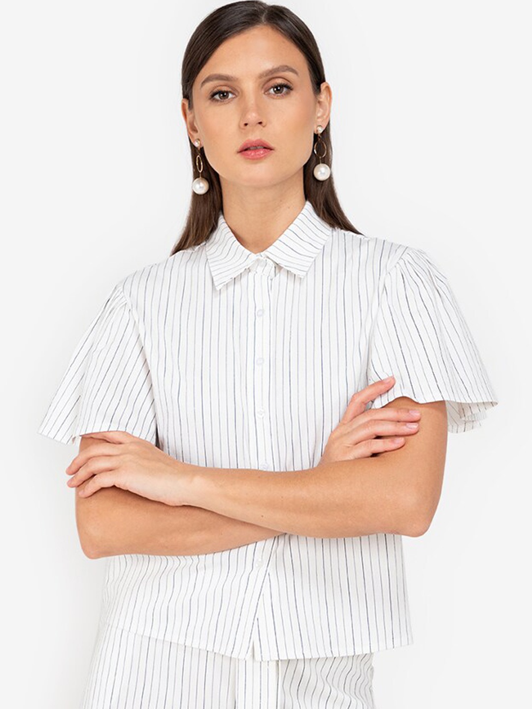 

ZALORA WORK Women Multicoloured Striped Casual Shirt, Multi